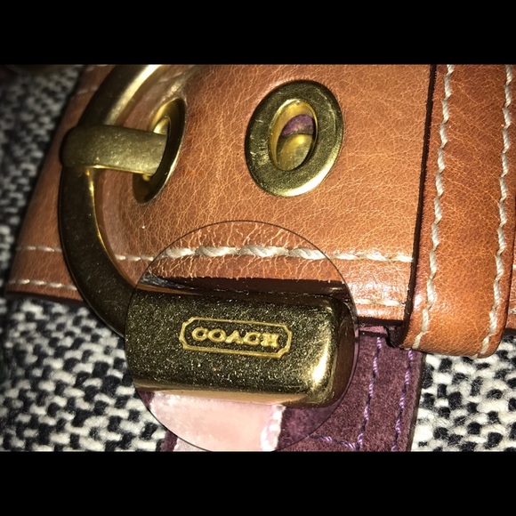 Vintage COACH Tweed and Leather Satchel Bag - Picture 11 of 13